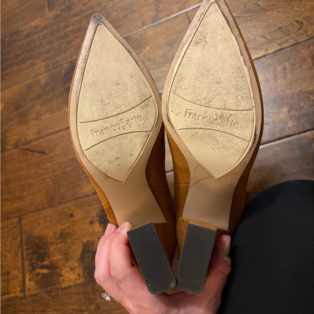 Franco Sarto “Venture” Tan Suede Ankle Boots - Picture 6 of 6